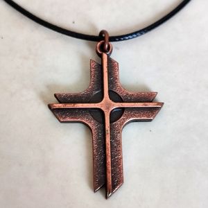 Vintage Modernist Copper Cross SALE 2/$29